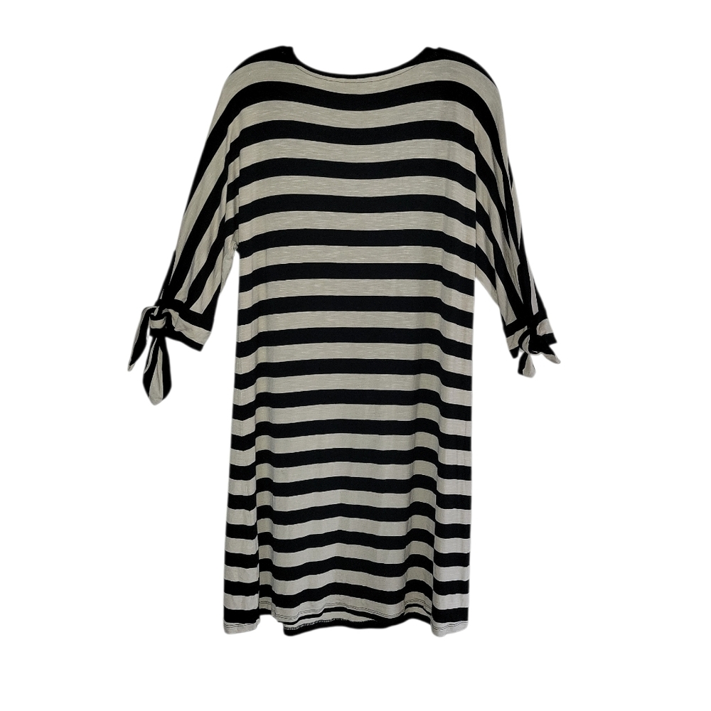 Soft Surroundings Adrift Striped Dress Black & Cream Medium - Picture 3 of 9